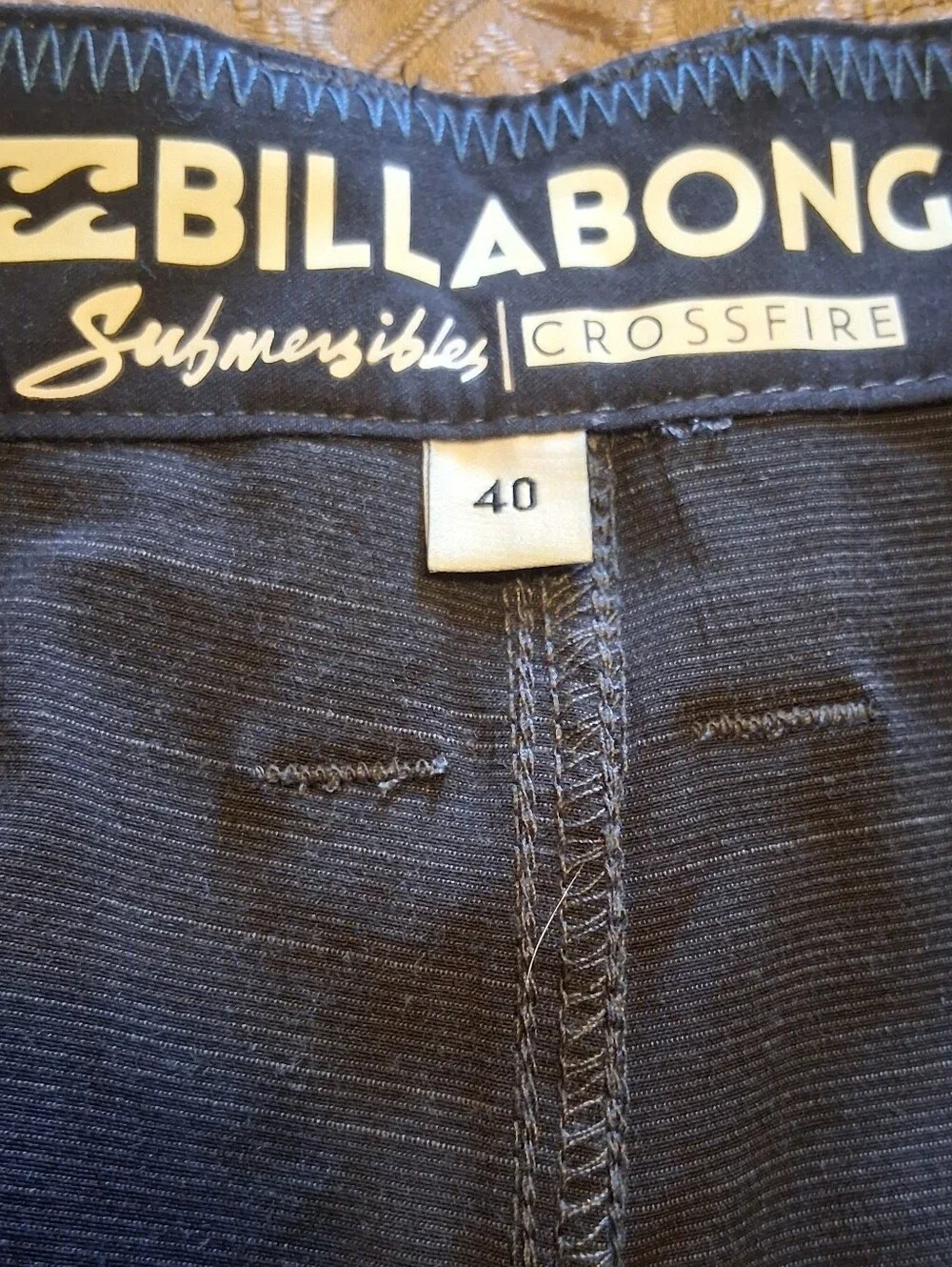 Billabong Men Short Crossfire Slub Submersible Sz40 Wather Repellent Performance